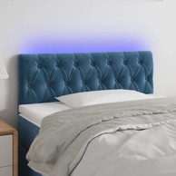 LED uzglavlje, 100 x 7 x 78/88 cm, baršunasto, tamno plava