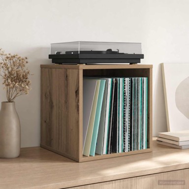 Kutija za vinilne albume, 2 kom., 37x36,5x38 cm, hrast artisan