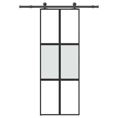 Klizna vrata s priborom od kaljenog stakla i aluminija mat i prozirna 76x205 cm