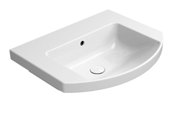 GSI NORM Umivaonik, 60x49 cm, polukružni, bez otvora, antibakterijska glazura, ExtraGlaze, keramika, bijela