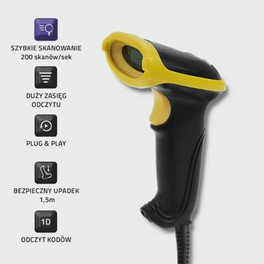 QOLTEC Barkod čitač 50860, 1D, USB