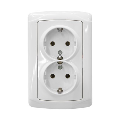 Utičnica podžbukna dvostruka CARMEN C-056 bijela