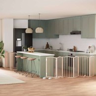 Vrata za pse s vratašcima 12 panela sklopiva 600 cm drvo topole 50 x 90 x 2 cm, prirodna