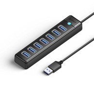 ORICO HUB adapter PW7U-U3 USB – 7× USB 3.0 / USB-C 3A, crni