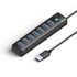 ORICO HUB adapter PW7U-U3 USB – 7× USB 3.0 / USB-C 3A, crni