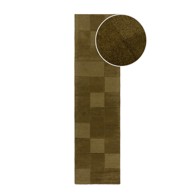 FLAIR RUGS Kaki zelena ručno rađena vunena staza 60x230 cm Checkerboard 