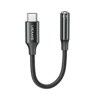 USAMS Adapter audio kabela AU16 US-SJ599, tip C na utičnicu 3,5 mm s DAC čipom, crni