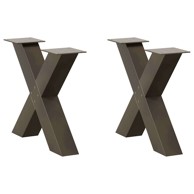 Noge za klub stolić u obliku slova x, 2 kom, 60 x (42-43) cm, prirodna