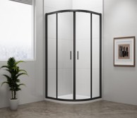 POLYSAN Tuš paravan EASY BLACK, polukružni, 800 x 800 mm, L/D, prozirno staklo