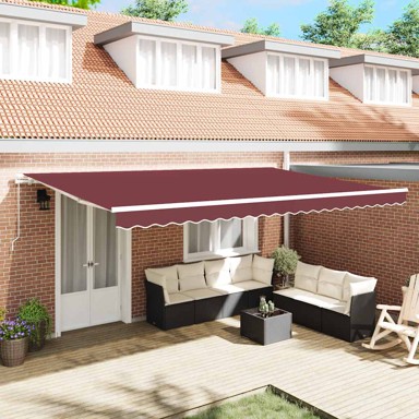 Tenda na ručno uvlačenje 500 x 300 cm, bordo