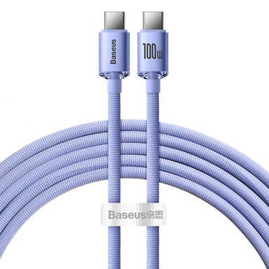 BASEUS Kabel Crystal Shine, USB-C na USB-C, 100W, 2m