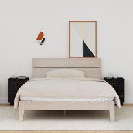 Noćni ormarići 2 kom crni 40 x 34 x 55 cm od masivne borovine