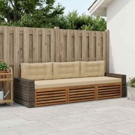 Set vanjskih sofa s jastukom, 3 pcs, poliester, prirodna i bež