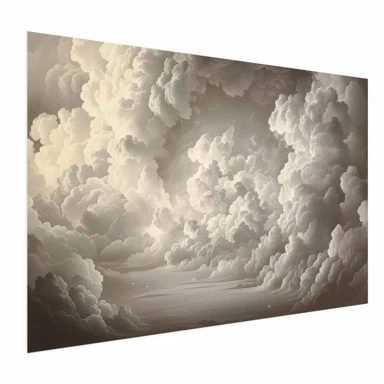 Plakat Šapat obasjanih oblaka, meka igra svjetla u kazalištu neba, 42x29.7 cm