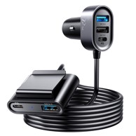 JOYROOM Brzi punjač za mobitel za auto JR-CL05, 72 W, 2 x USB + Type C + USB/Type C, ženski