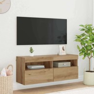 TV zidni ormar s LED lampicama, 100 x 30 x 40 cm, umjetnički hrast