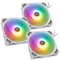 BITSPOWER Računalni ventilator Notos RGB PWM - 120mm, bijeli, set od 3 komada BPTA-FX1812NTWH-3
