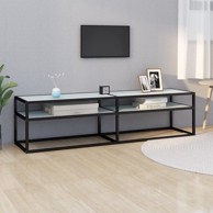 TV ormarić boja bijelog mramora 160x40x40,5 cm kaljeno staklo