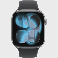 APPLE Watch Series 11, sivi, aluminij, 46 mm, Sports narukvica crna M/L