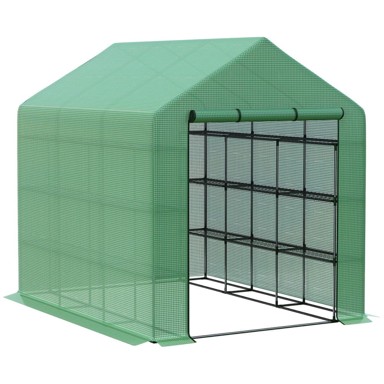 HOMESTAR Staklenik s hladnim okvirom dvokatni 103x61x103 cm, prirodan