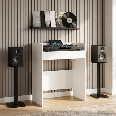 DJ stol 82 x 45 x 102 cm konstruirano drvo, bijeli