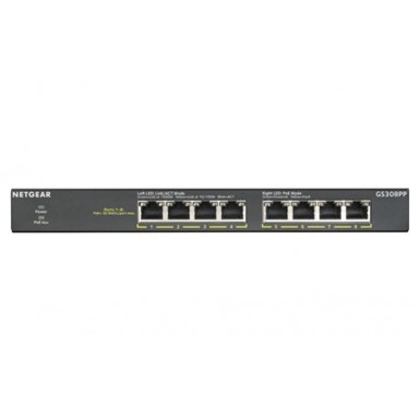 NETGEAR Switch GS308PP, 8x Gigabit Ethernet