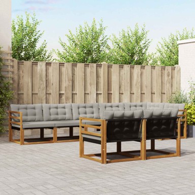Set vanjskih sofa s jastukom, 8 kom, prirodna i krem