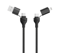 BOT Kabel 4u1 USB-A i USB-C i Lightning, 1.2m, crna  