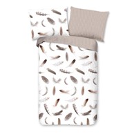 GOOD MORNING Posteljina 140x200 cm za krevet za jednu osobu od flanela bijelo-bež