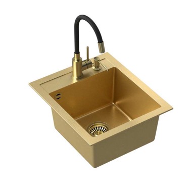 QUADRON Sudoper set Art Johnny 100 + nano PVD zlato/zlato + Maggie slavina + dozator