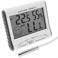 ROSFIX Digitalna meteorološka stanica s higrometrom, LCD zaslonom i vanjskim senzorom