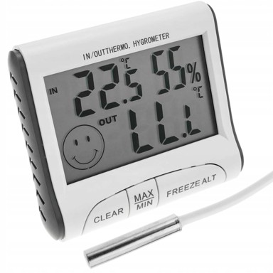 ROSFIX Digitalna meteorološka stanica s higrometrom, LCD zaslonom i vanjskim senzorom