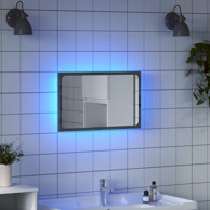 LED kupaonsko ogledalo boja sivog hrasta 60x8,5x38 cm drveno