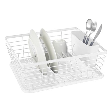 WENKO Bijeli metalni ocjeđivač za posuđe 36x30 cm Drip