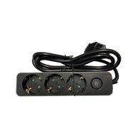 Prenosiva utičnica 3-STR, 1,5m + prekidač. Crna