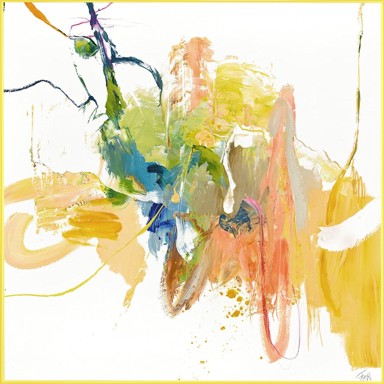 MALERIFABRIKKEN Slika s ručno oslikanim elementima 102x102 cm Confidential Yellow