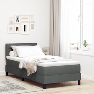 Krevet s box springom s madracem, 90x190 cm, tkanina, tamno siva