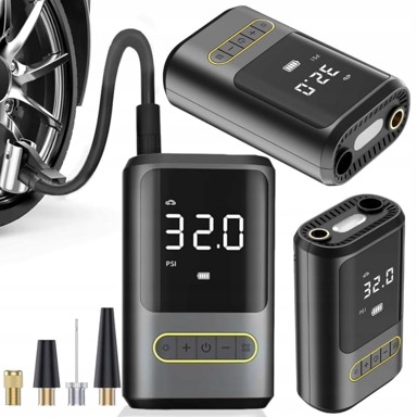 VERKGROUP Automobilski kompresor s LED svjetlom, 2000 mAh, do 10 bar, LCD zaslon