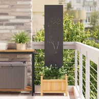 Dekorativna pregrada za vrt 32 x 140 cm hladno valjana čelična, crna