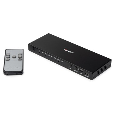 LINDY HDMI preklopnik 4 Port HDMI 8K60 Switch with eARC, 4 x HDMI, 8K Ultra HD, crni