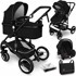 KIDUKU Kombinirana dječja kolica 3u1 Crna/Crna