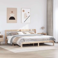 Okvir kreveta s uzglavljem, 200 x 200 cm, od masivne borovine