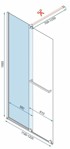 REA Zid tuša Cortis, 120 cm, crni