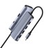 CUDY USB-C docking stanica UH500, USB 3.2 Gen 1 Type-C, HDMI, USB-A, siva