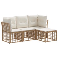 Set vanjskih sofa, poliester, crna