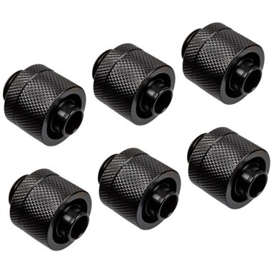 ALPHACOOL Spojni priključak G1/4 Eiszapfen 16/10 mm, 6 komada, crna