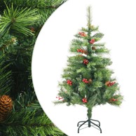 Božićno drvce umjetno sa šarkama, šiškama i bobicama, 150 cm