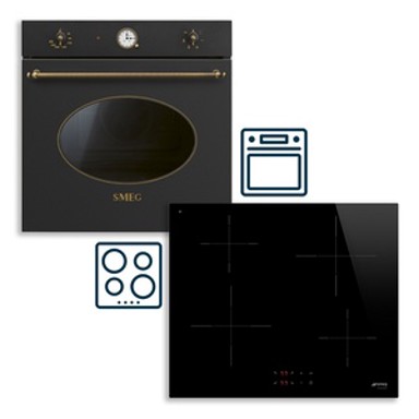 SMEG Set ugradbene pećnice SF68C1AO Coloniale i indukcijske ploče za kuhanje SI2641D Universale