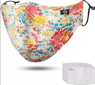 NIKCORP Zaštitna maska za lice, pamučna, cvjetni uzorak
