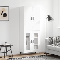 Visoka komoda bijela 69,5x34x180 cm konstruirano drvo
